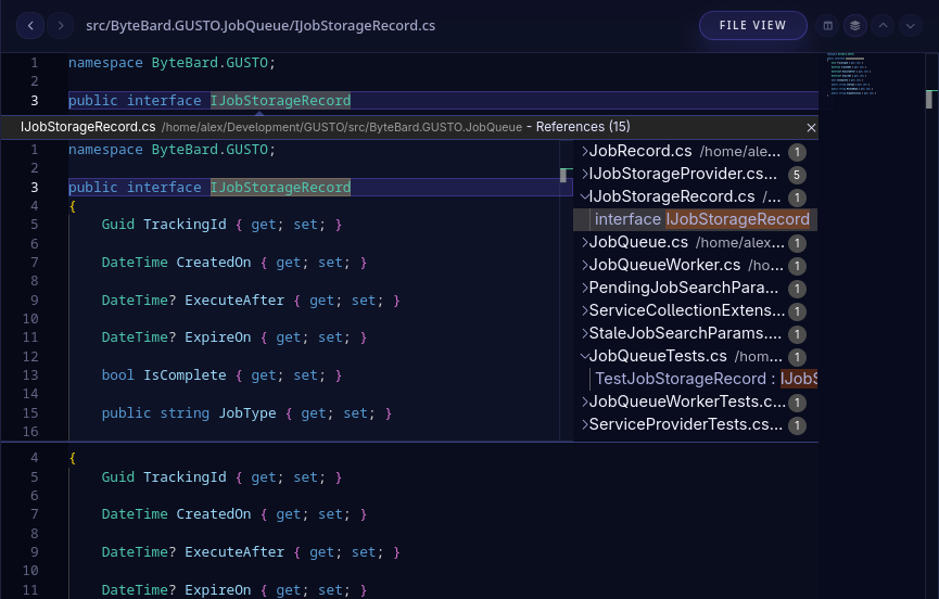 LSP code intelligence with hover types and go-to-definition