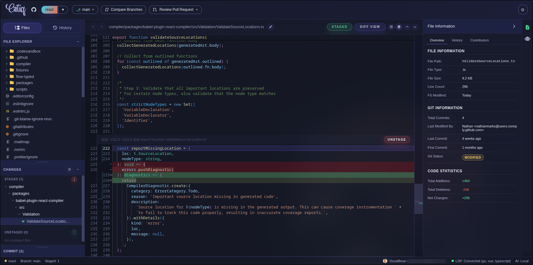 Git client working view